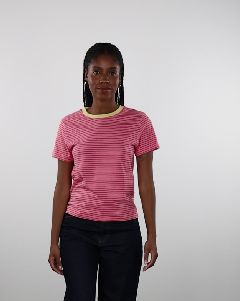 Gestreiftes Basic Kurzarmshirt