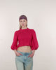 Crop Bluse mit Peplum