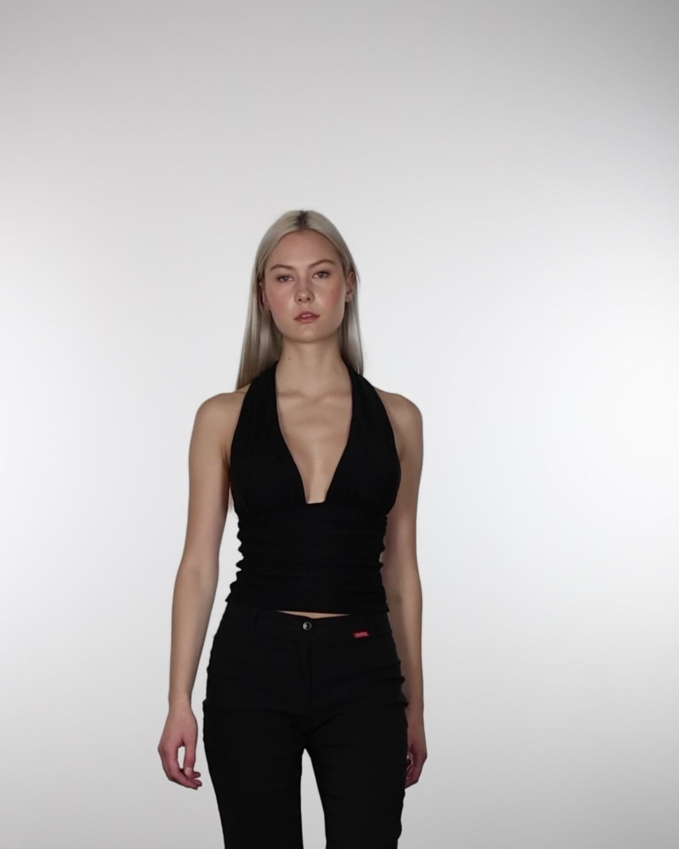 Neckholdertop mit Glitzer