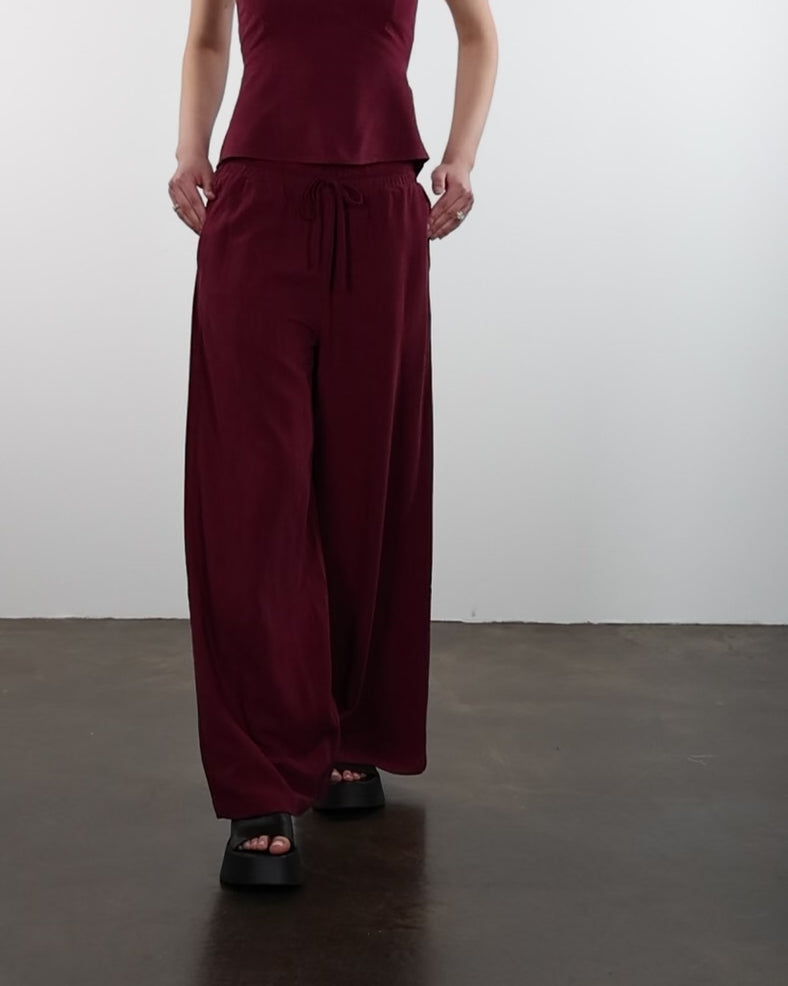 Lockere Hose aus Leinen-Mix