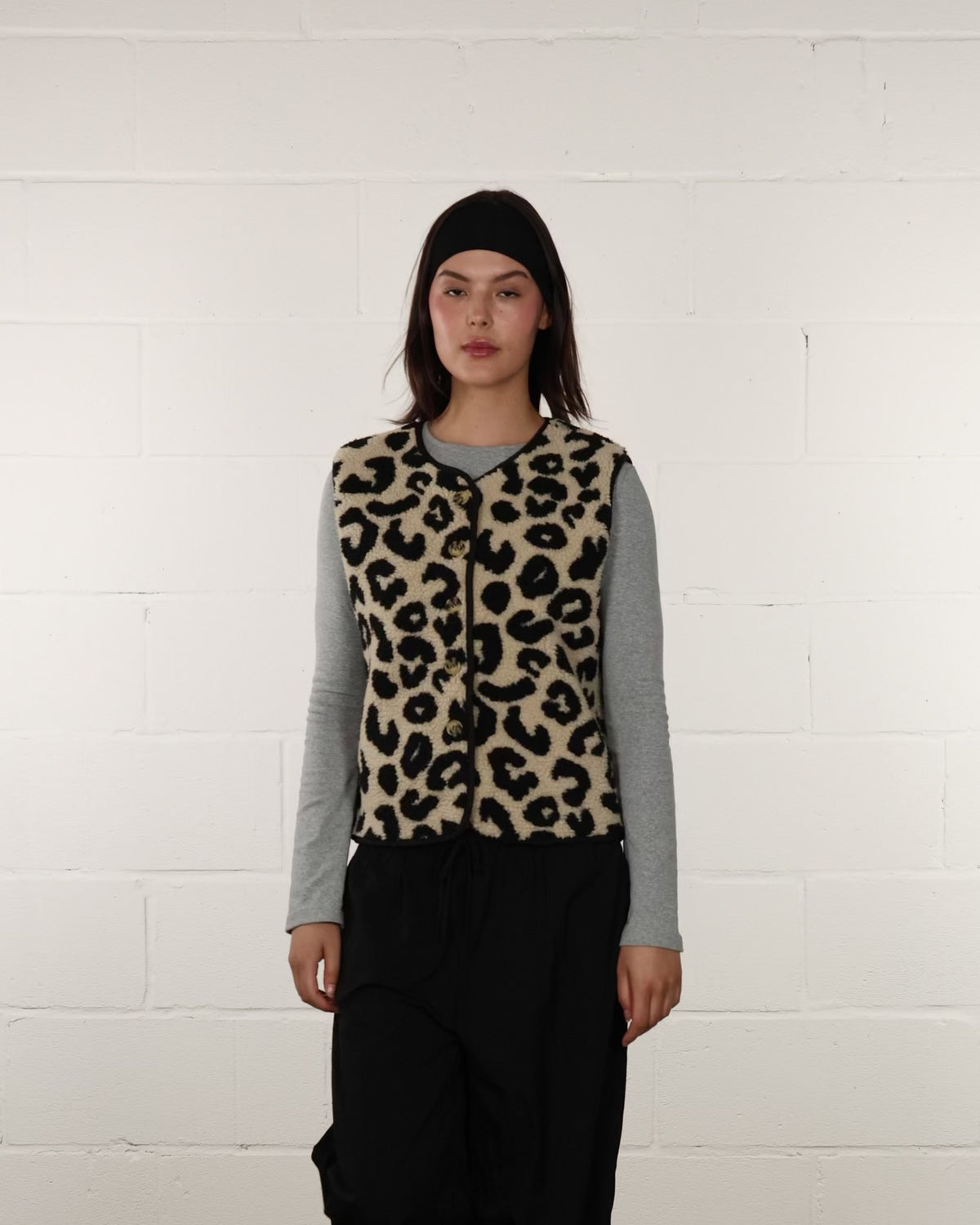 Teddyweste mit Leoprint