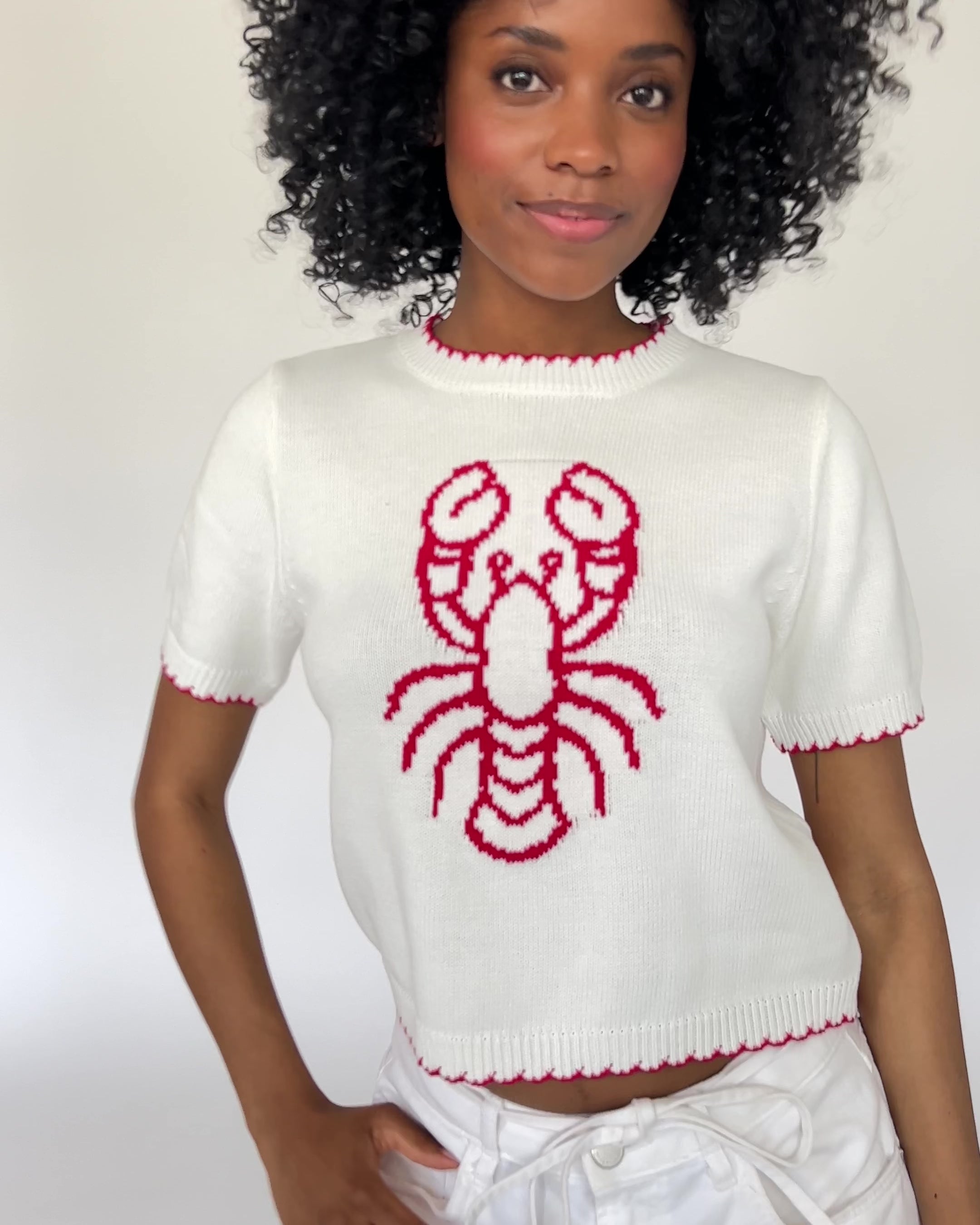 Strickshirt mit Lobsterprint
