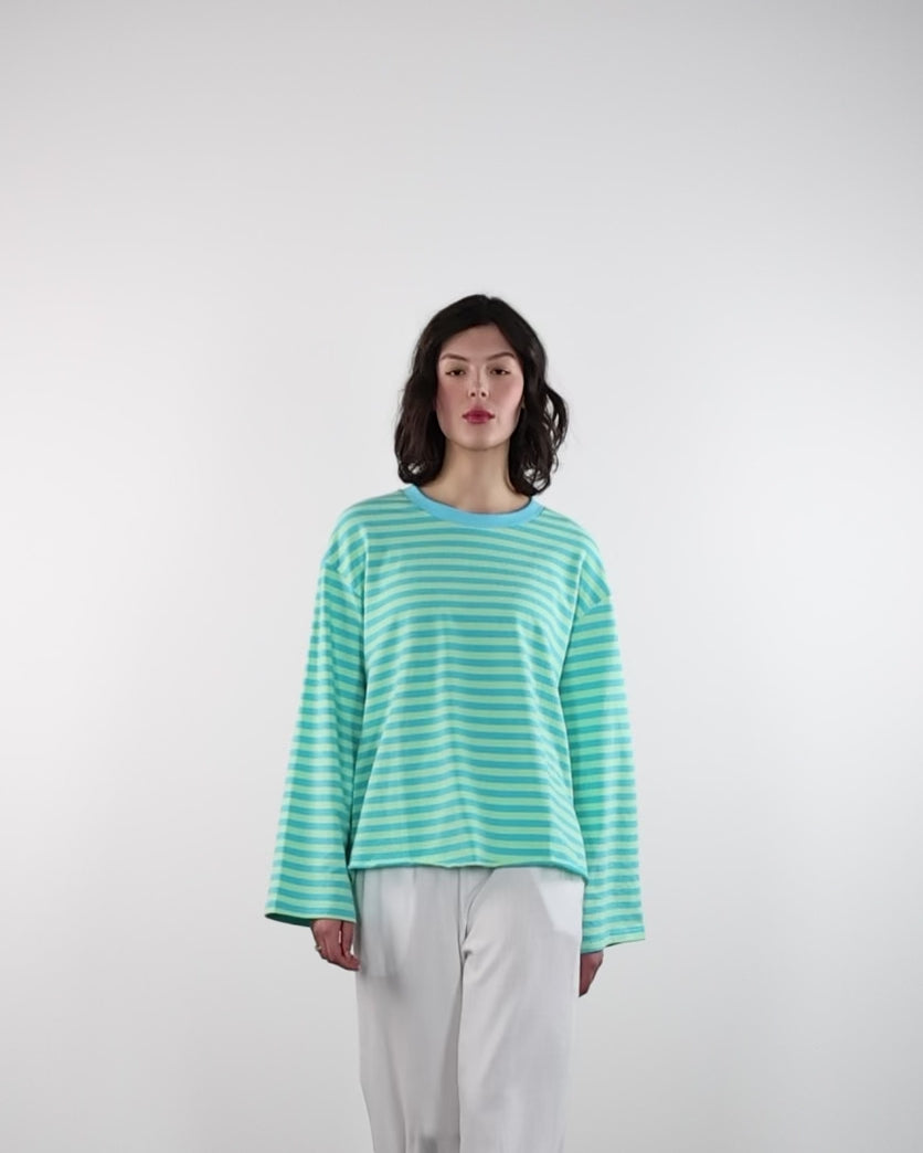 Oversize Longshirt mit Streifen