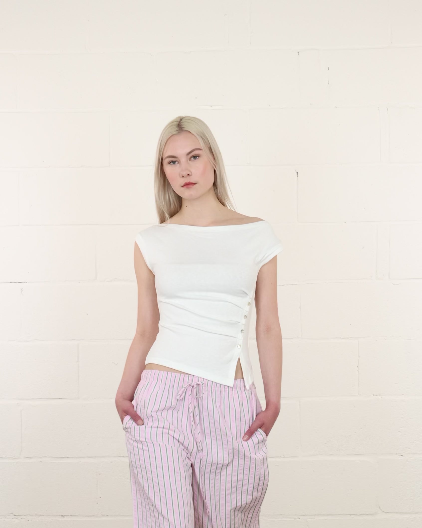 Shirt mit asymmetrischer Knopfleiste