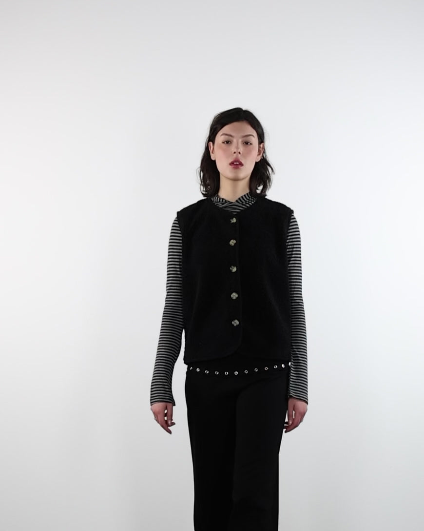 Einfarbige Teddyweste