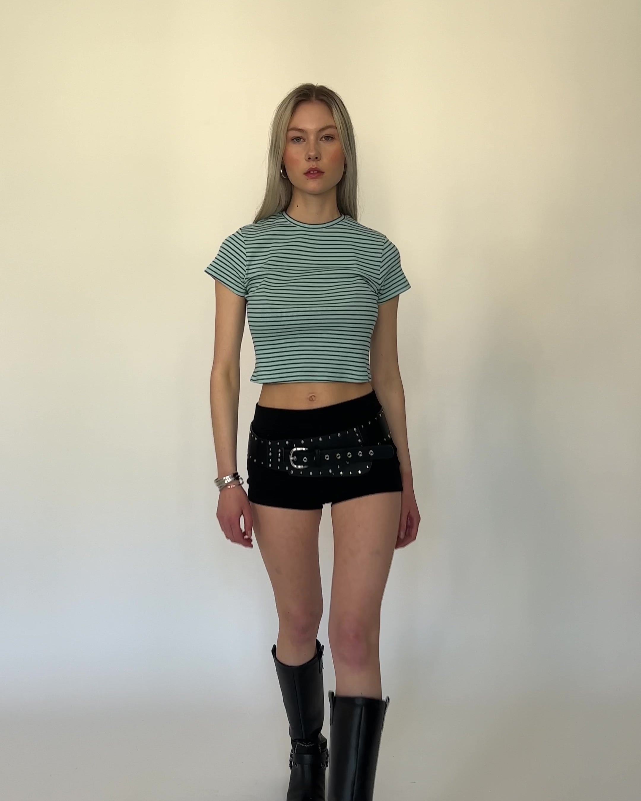 Kurzes Streifen Shirt