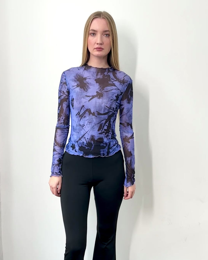 Langarmshirt mit abstraktem floralem Muster - Broke + Schön