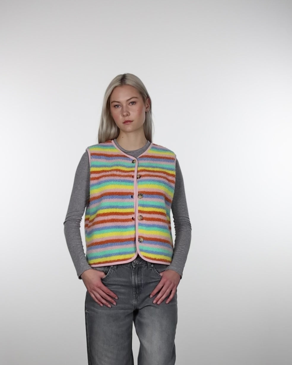 Teddyweste in Regenbogenfarben