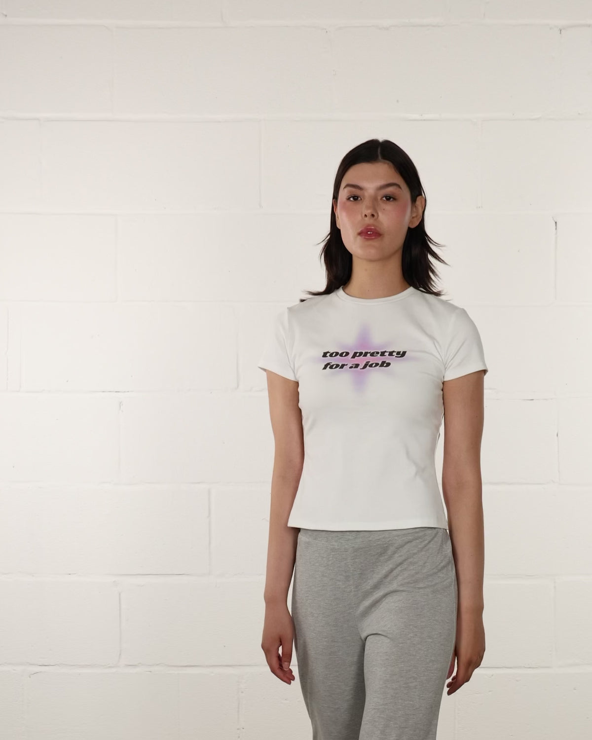 T-Shirt mit Statement Print