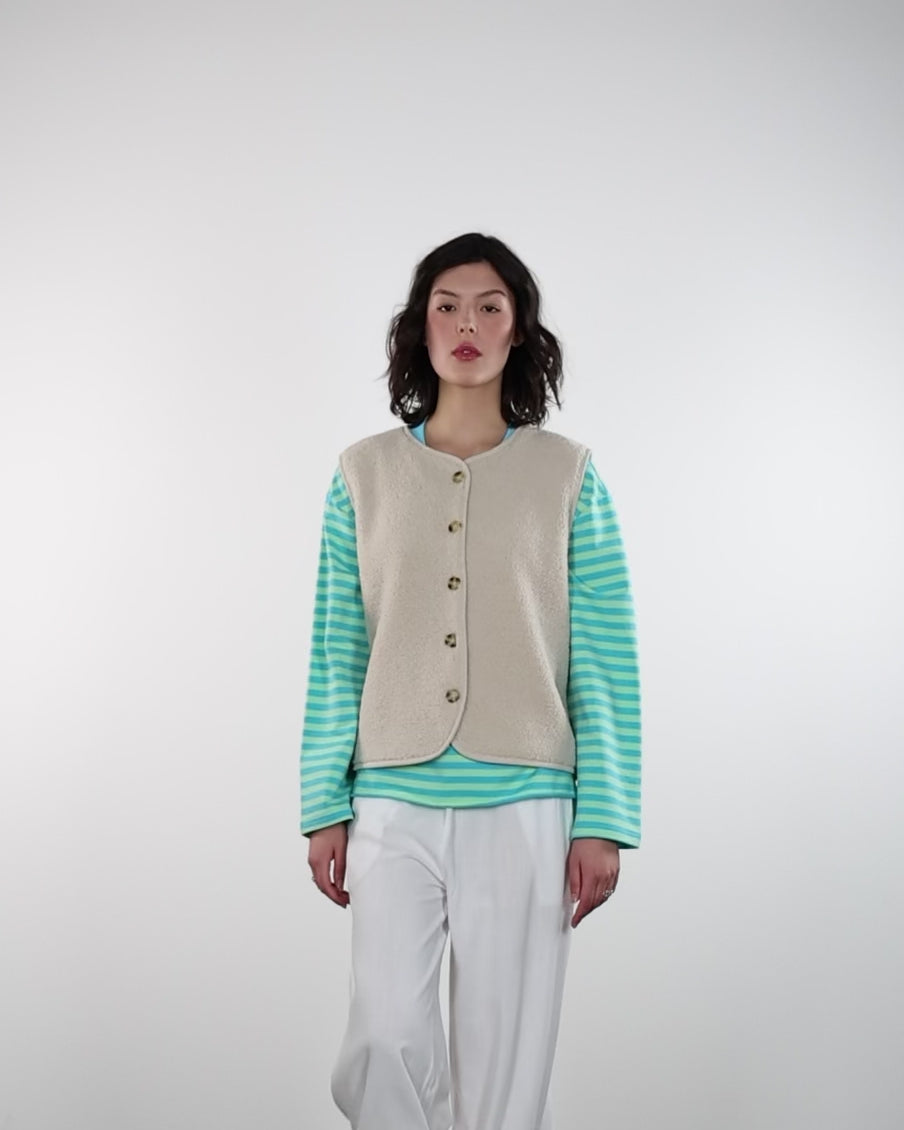 Einfarbige Teddyweste