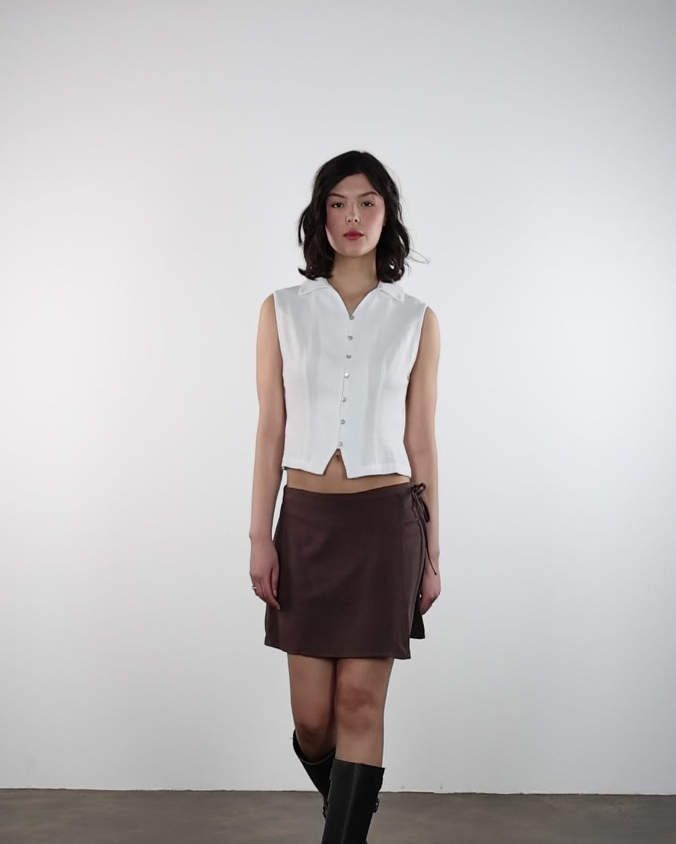 Taillierte Bluse aus Leinen-Mix