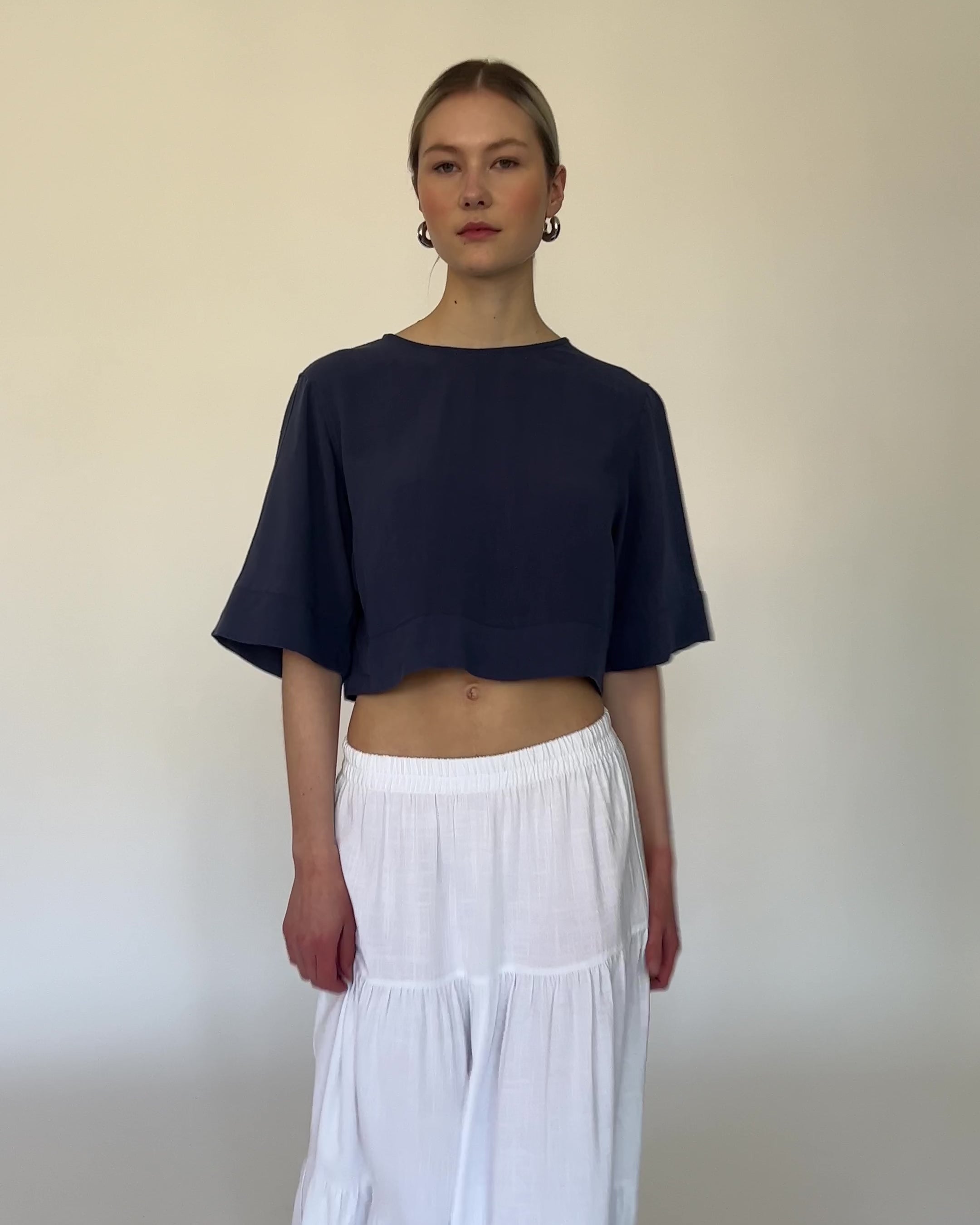 Weites, luftiges Top aus Leinen Mix