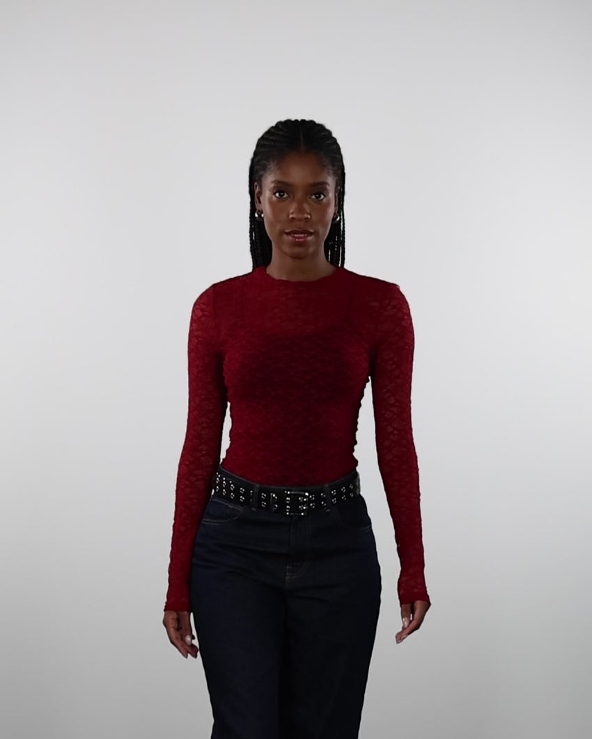 Langarmbody aus Spitze