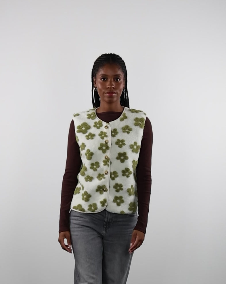 Teddy Weste mit Blumenprint