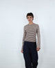 Gestreiftes Longshirt mit Trompetenärmeln