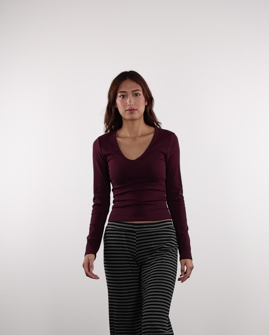 Longshirt mit V-Ausschnitt