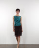 Boatneck Top mit Blumenprint aus Samt