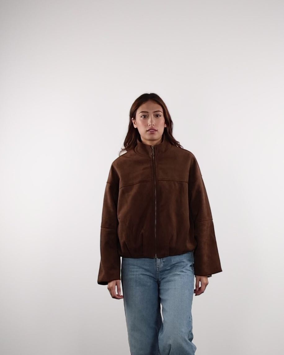 Bomberjacke in Wildlederoptik