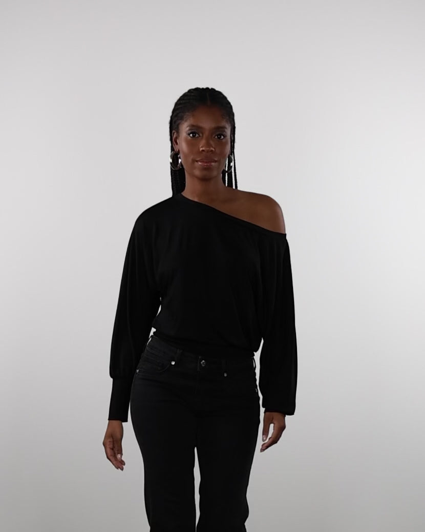 Offshoulder Langarmshirt