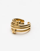 Ring aus drei Strängen mit Knoten - Broke + Schön#farbe_gold-colored