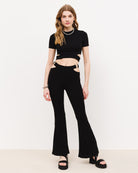 High-Waist Hose mit Cut-Outs - Broke + Schön#farbe_black