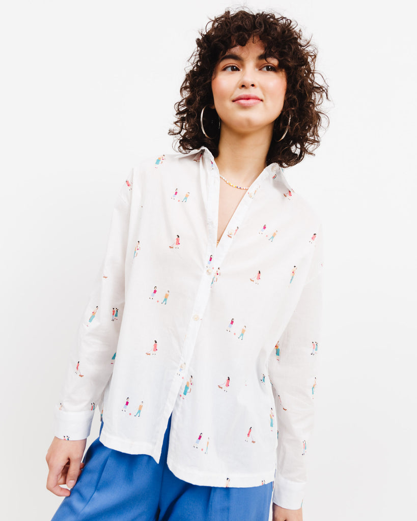 Bluse mit Szenerie Print - Broke + Schön