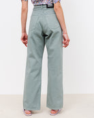 High-Waist Straight Leg Jeans - Broke + Schön#farbe_aqua-grey