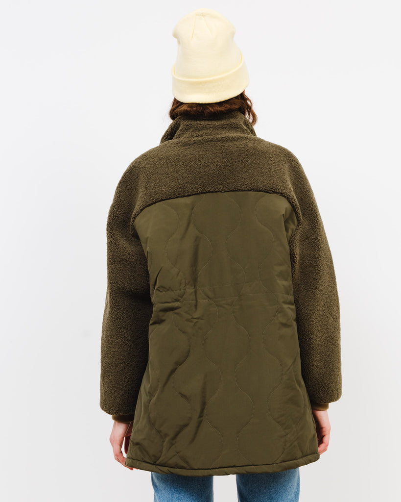 Steppjacke mit Teddyfutter Details - Broke + Schön#farbe_ivy-green