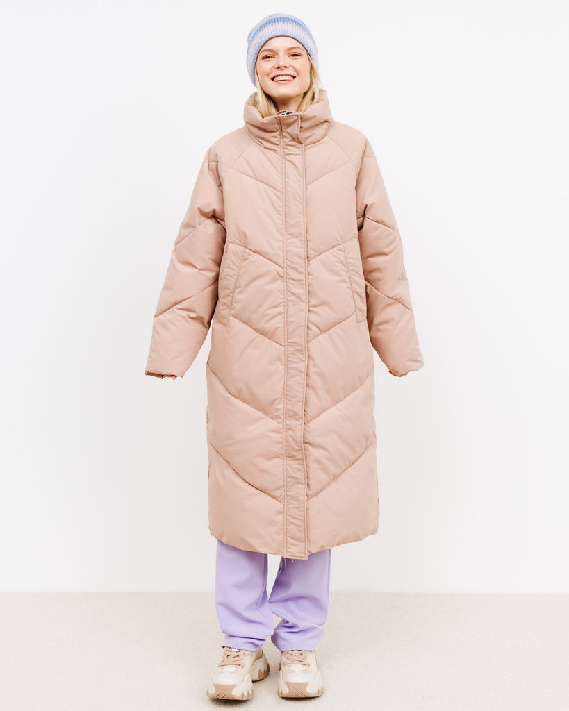 Langer Steppmantel - Broke + Schön#farbe_natural