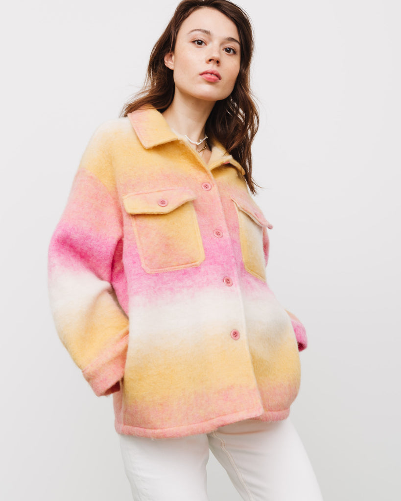 Oversized Hemdjacke mit Farbverlauf - Broke + Schön#farbe_pink-gradient