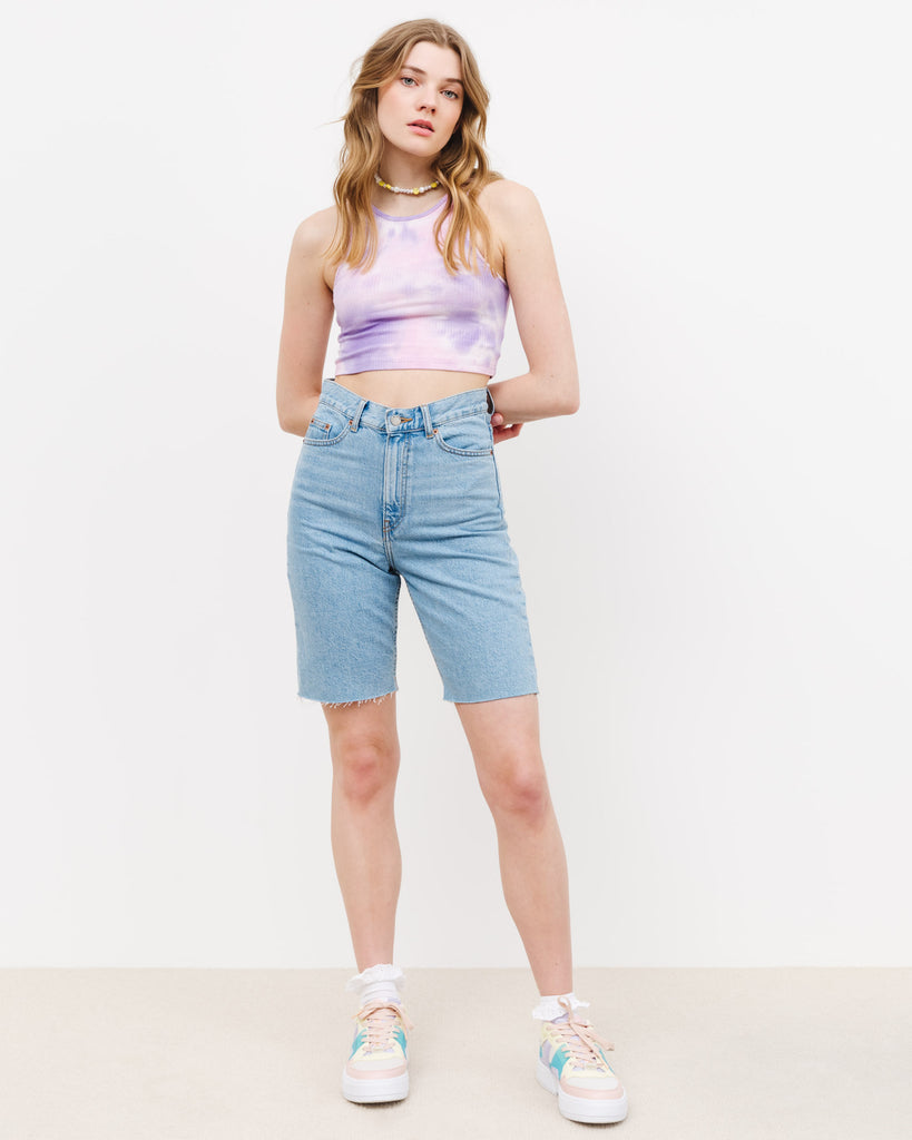 Batik Crop-Top - Broke + Schön#farbe_lilac