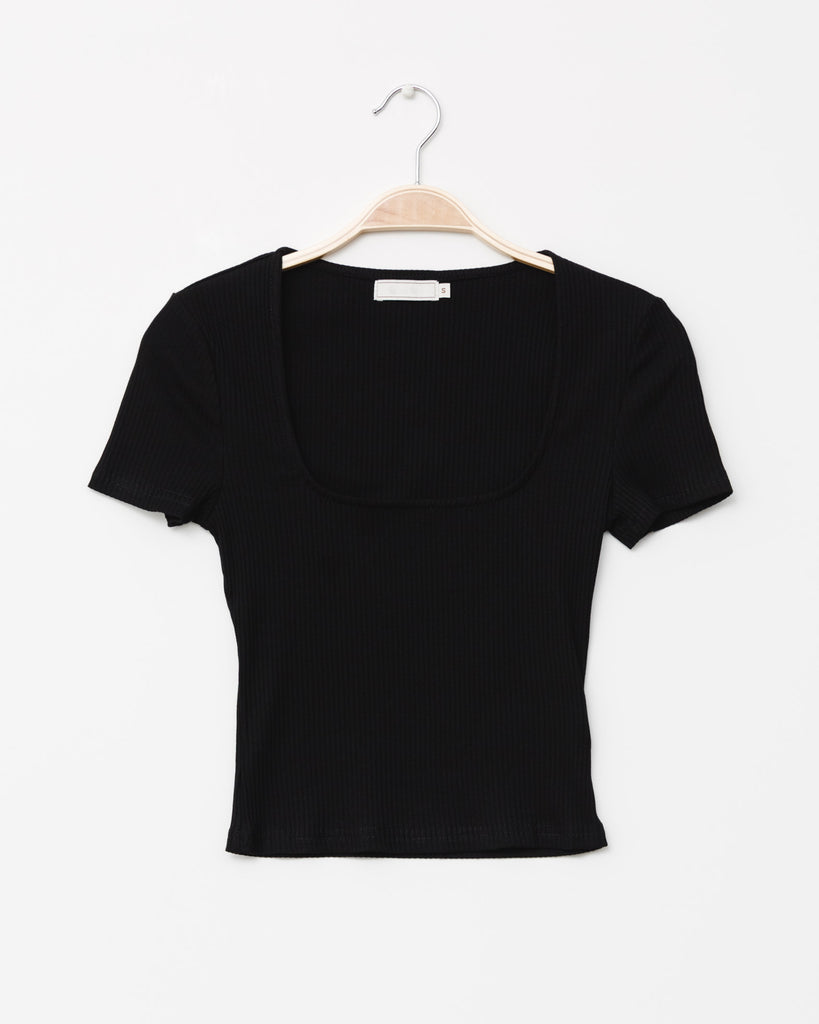 Crop Top mit Carmen-Ausschnitt - Broke + Schön#farbe_black