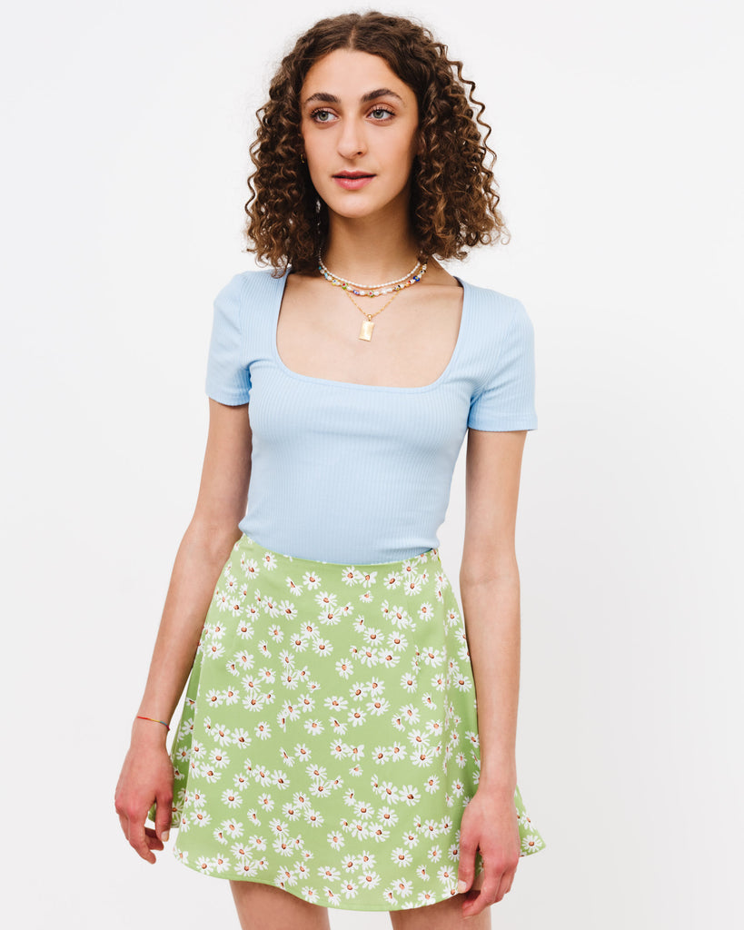 Crop Top mit Carmen-Ausschnitt - Broke + Schön#farbe_lightblue