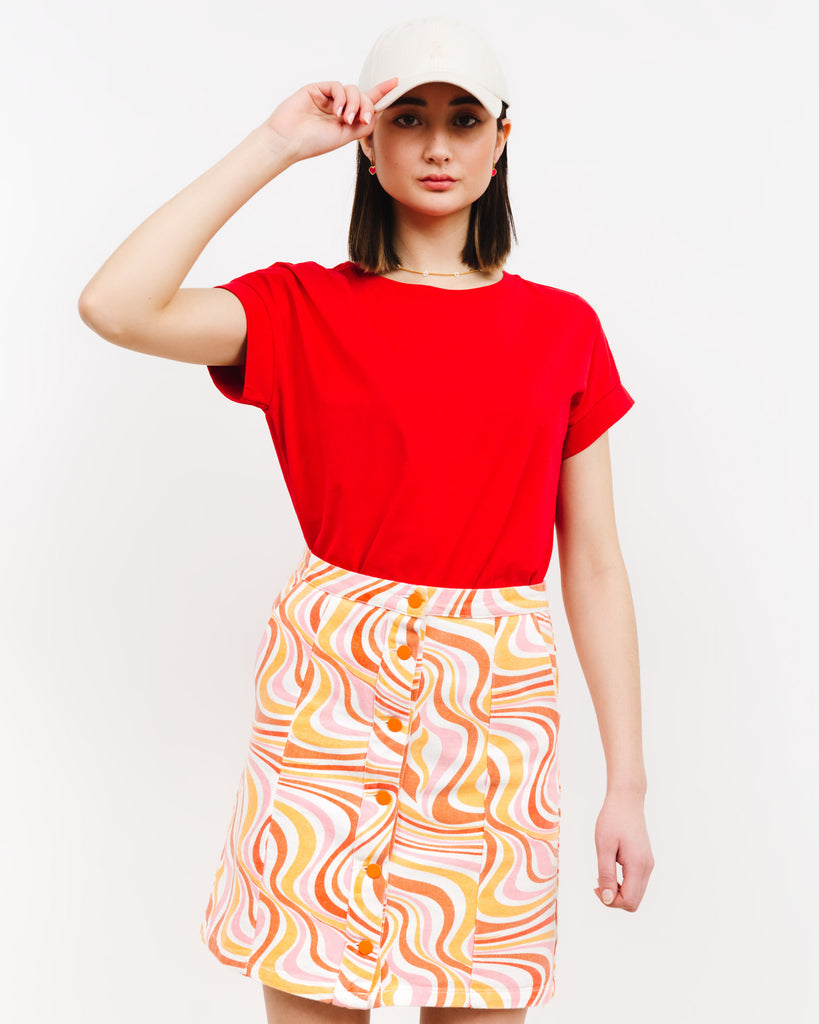 T-Shirt aus Bio Baumwolle - Broke + Schön#farbe_dark-poppy