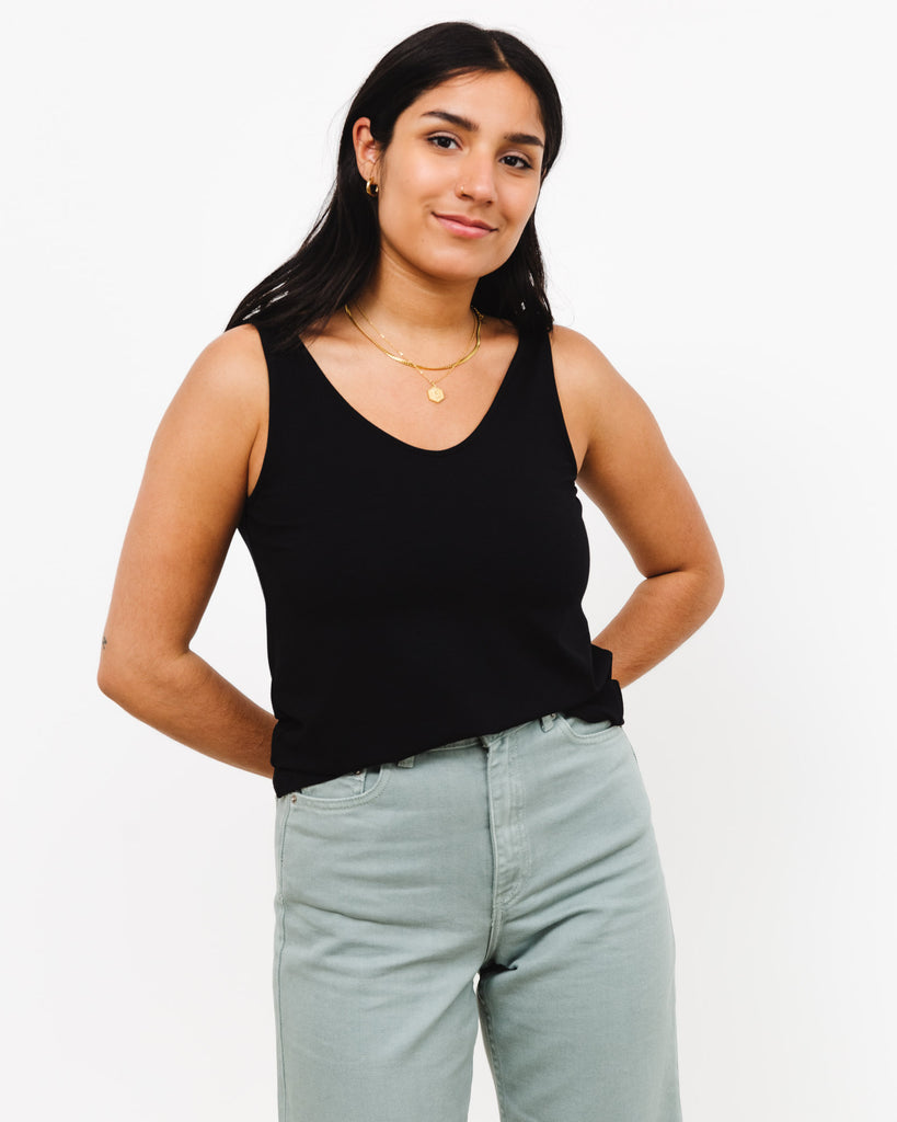 Lockeres Basic Tanktop - Broke + Schön#farbe_black