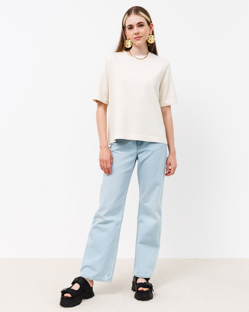 Weites T-Shirt aus Bio-Baumwolle - Broke + Schön#farbe_undyed-creme