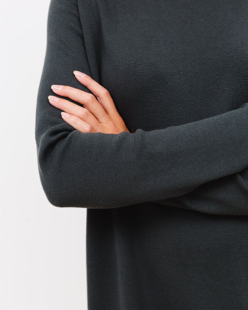 Lockeres Langarm Kleid - Broke + Schön#farbe_vintage-green
