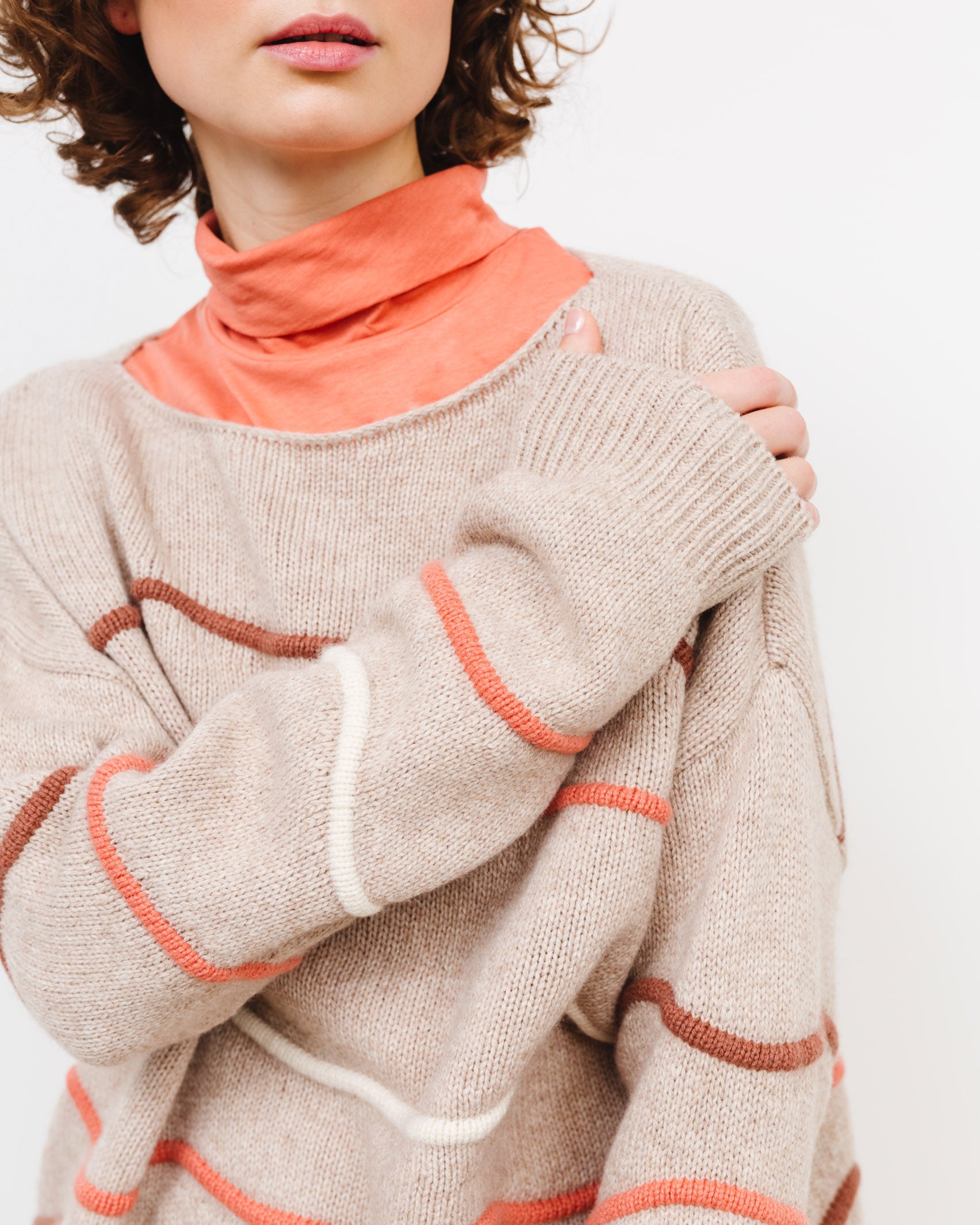 Pullover mit wellenförmigen Streifen - Broke + Schön#farbe_light-desert-melange