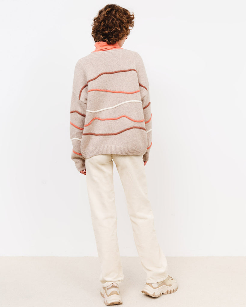 Pullover mit wellenförmigen Streifen - Broke + Schön#farbe_light-desert-melange