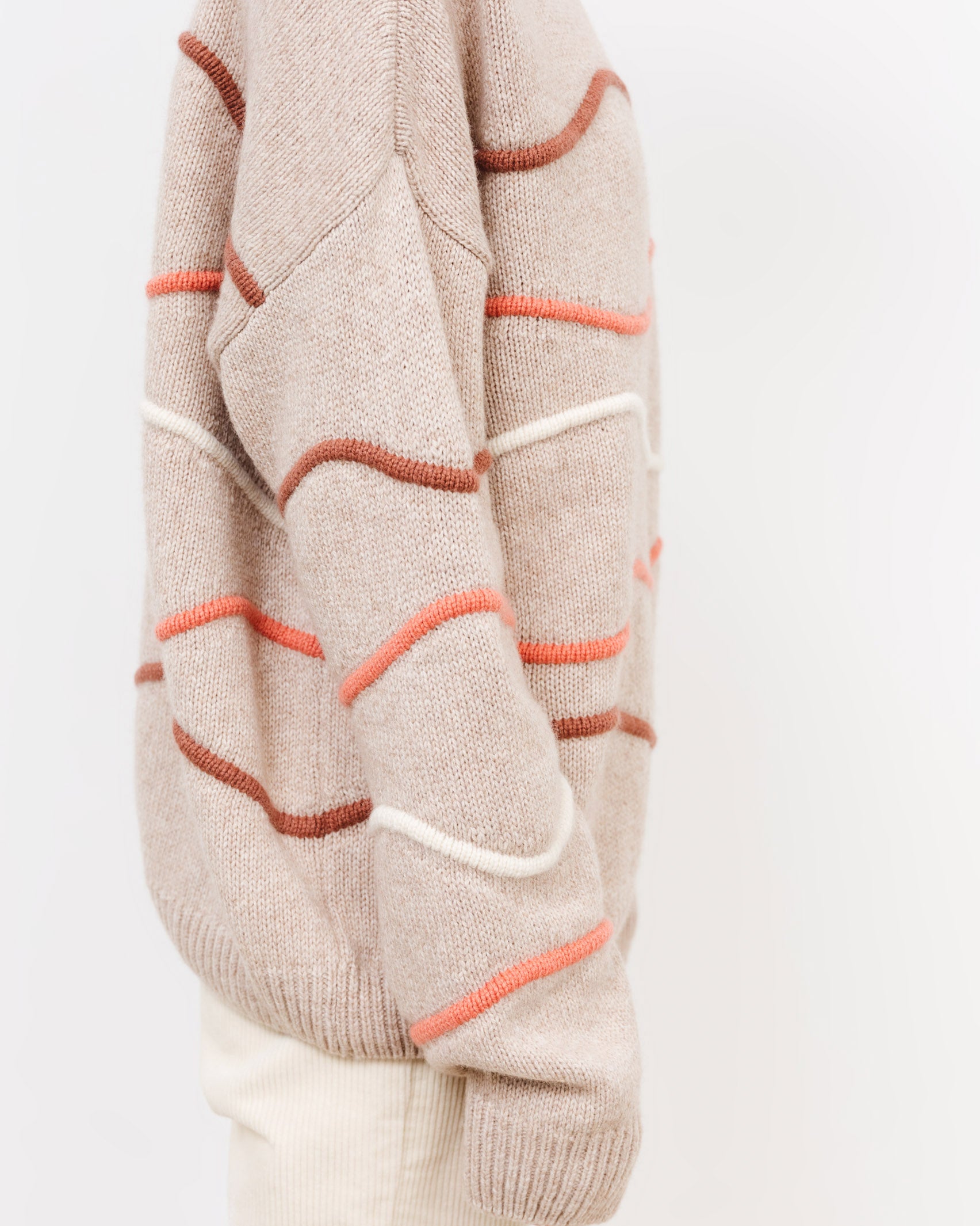 Pullover mit wellenförmigen Streifen - Broke + Schön#farbe_light-desert-melange