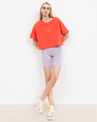 Crop T-Shirt aus Bio Baumwolle - Broke + Schön#farbe_hibiscus