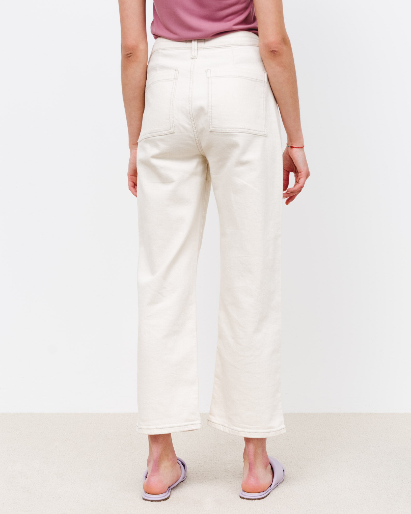 Straight-Leg Jeans mit hohem Bund - Broke + Schön#farbe_antique-white