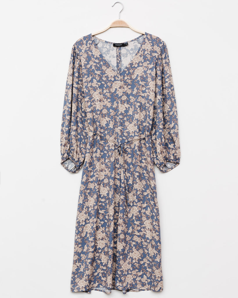 Leichtes Midikleid mit Ballonärmeln - Broke + Schön#farbe_blue-china-print