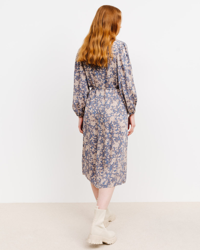 Leichtes Midikleid mit Ballonärmeln - Broke + Schön#farbe_blue-china-print