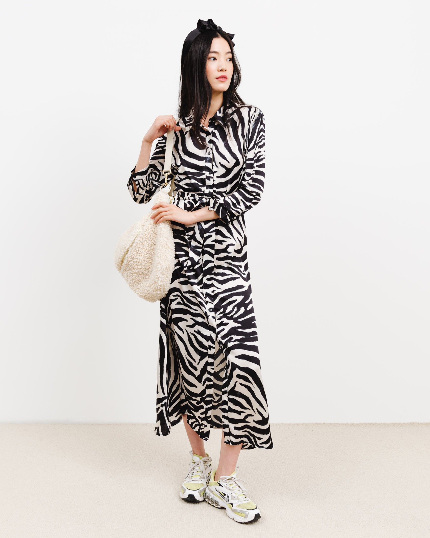 Maxi Blusenkleid mit Zebraprint - Broke + Schön