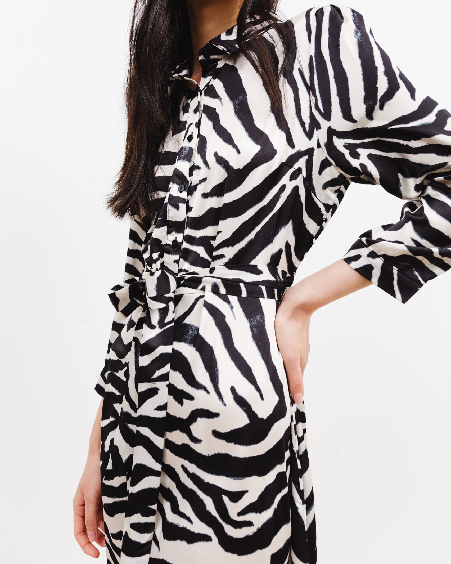 Maxi Blusenkleid mit Zebraprint - Broke + Schön