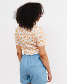 Bluse mit sommerlichem Print - Broke + Schön#farbe_apricot