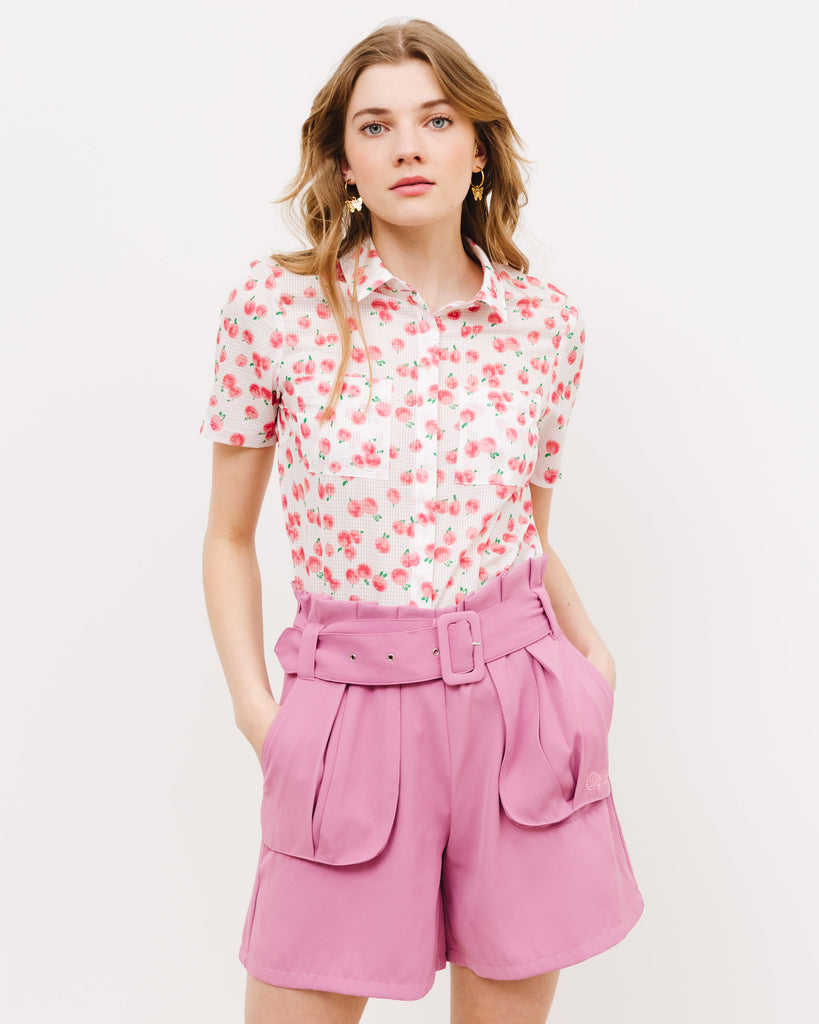 Bluse mit sommerlichem Print - Broke + Schön#farbe_red