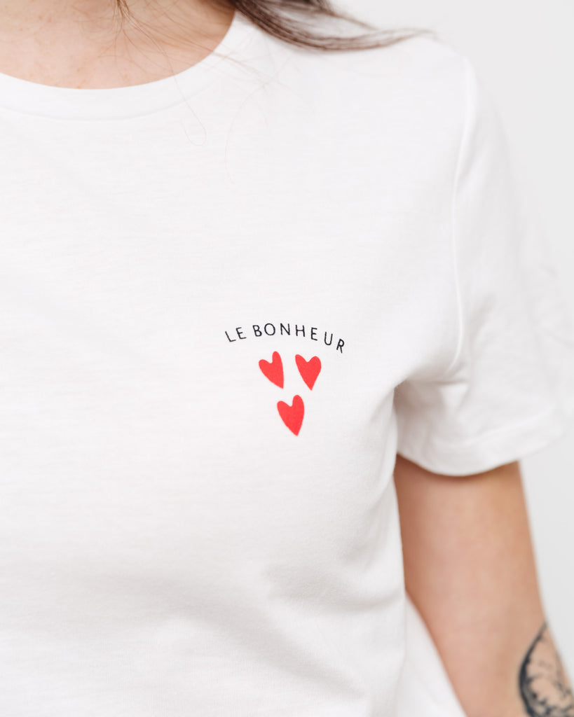 T-Shirt mit kleinem Print - Broke + Schön#farbe_cream