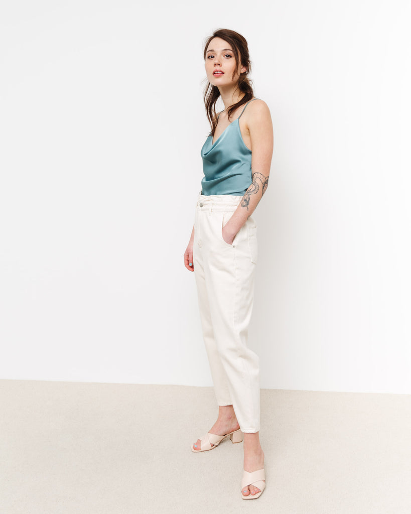 High-Waist Paperbag Jeans - Broke + Schön#farbe_lightbeige